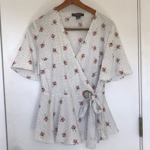 Dressy Peplum top with side bow tie